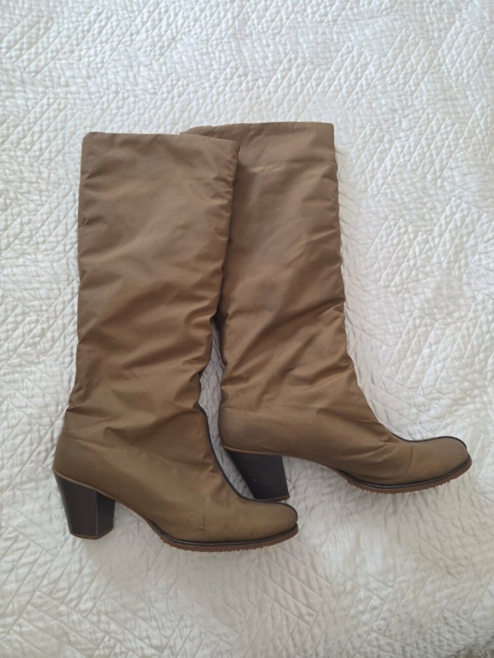 Colo Brown Knee High Shearling Lined Block Heel Boots Size 9M - Picture 3 of 7